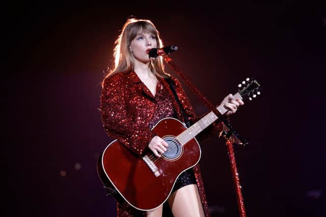 Taylor Swift performs onstage for the opening night of "Taylor Swift | The Eras Tour" at State Farm Stadium on March 17, 2023 in Swift City, Glendale, Arizona. (Photo by Kevin Winter/Getty Images for TAS Rights Management)