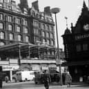 St Enoch mainline station in Glasgow pictured in 1963, ahead of its closure three years later, with the underground station to the right.