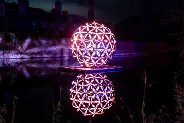 Light Sphere, by Studio Vertigo, will cast its colourful geometric shapes across the Pond.