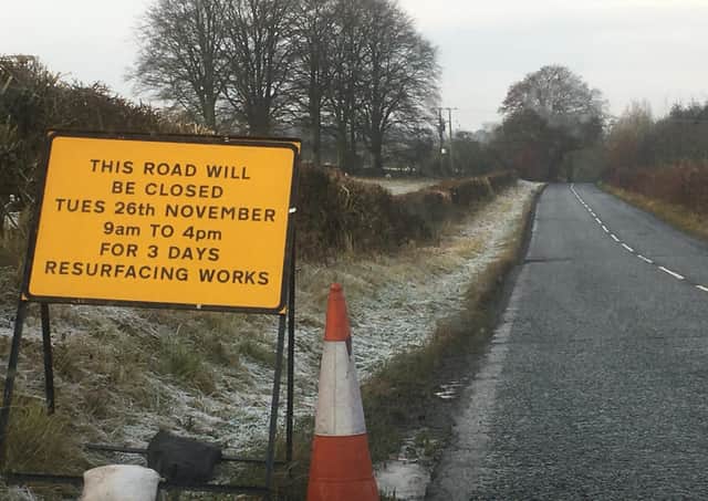 The stretch of the A699 between St Boswells and Selkirk which is to close next week.