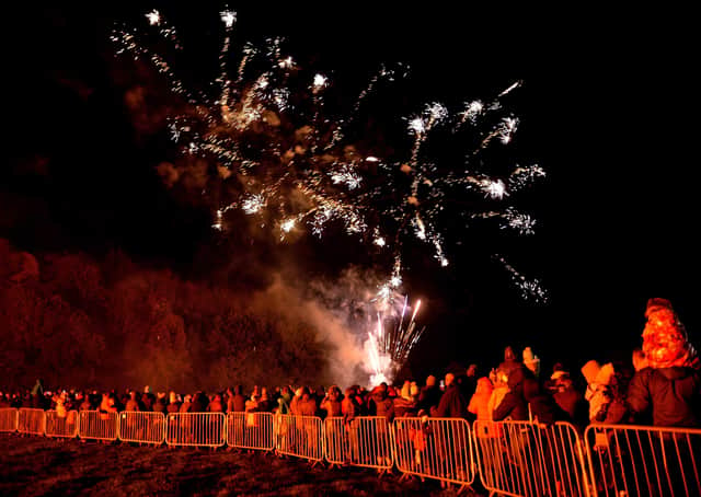 Families enjoy the fireworks display at the Borders Events Centre in Kelso.