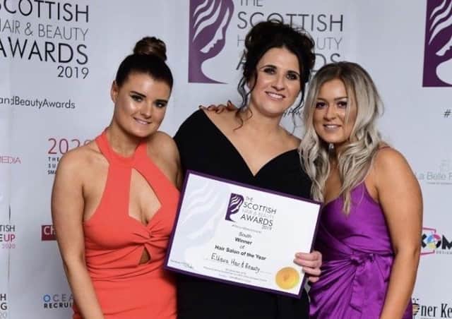 From left, Ruth Taylor, Kirsten Lindores and Megan Rathband from Ellava Hair and Beauty in Hawick.