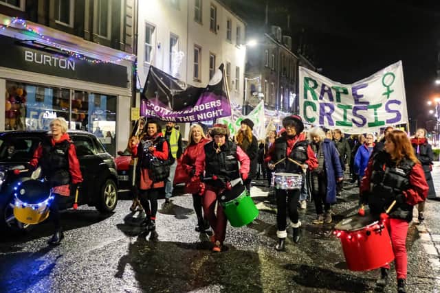 The Reclaim the Night protest march in Hawick.