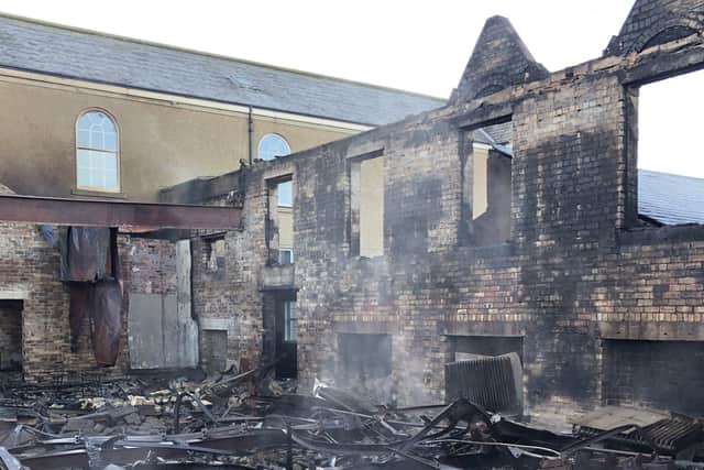 This photo shows the damage caused by last Thursday's fire.