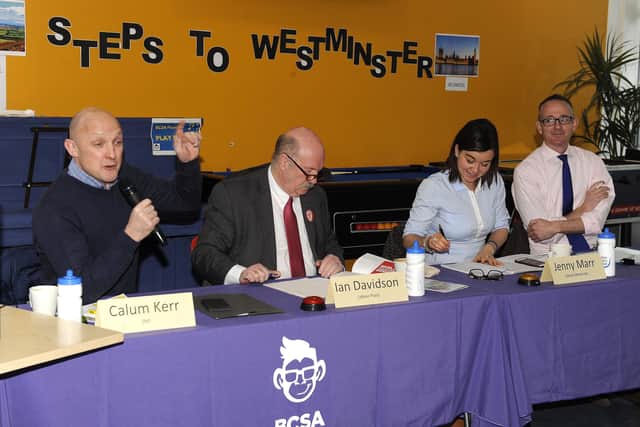 The four candidates at UK Government general election hustings held at Borders College in Galashiels.
