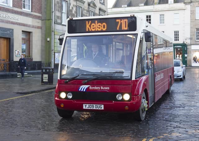 A 710 bus at Woodmarket in Kelso.