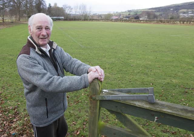 Len Ainslie at the field overlooked by his home in Melrose, where St Mary’s School is considering installing an inflatable sports hall.