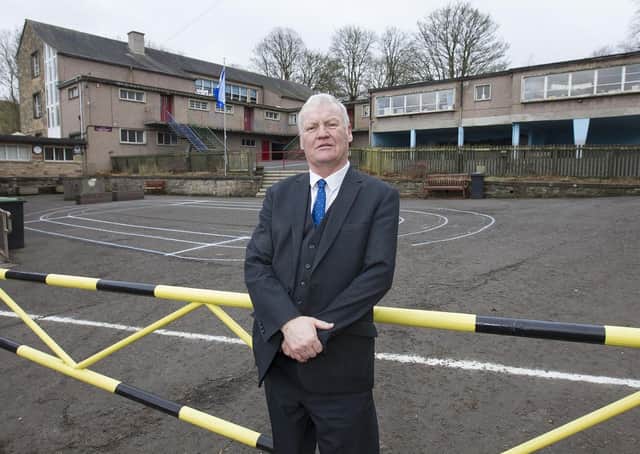 Councillor Davie Paterson at Drumlanrig St Cuthbert's Primary School in Hawick.