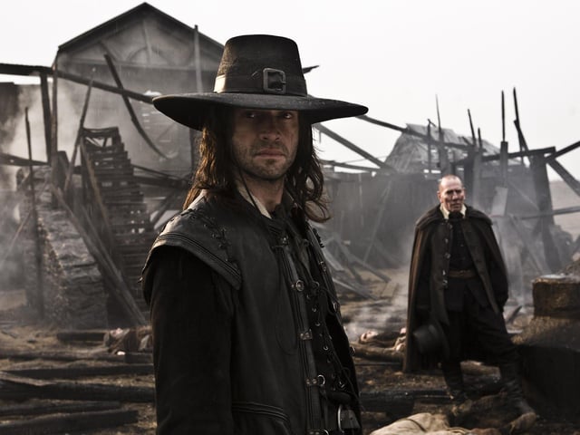 James Purefoy in Solomon Kane. This 2009 film was shot at locations including Stanhope and St Abbs in the Borders.