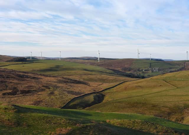 The nearby existing Langhope Rig wind farm near Hawick.