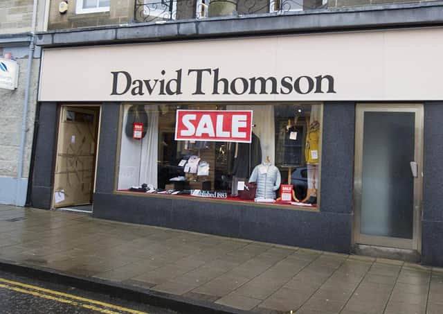 David Thomson clothing store this morning.