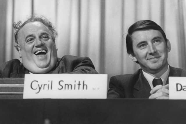 Cyril Smith and David Steel at the 1973 Liberal Party conference.  (Photo by Keystone/Hulton Archive/Getty Images)