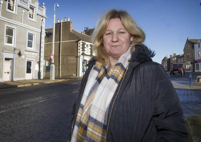 Councillor Caroline Penman  in Selkirk town centre.