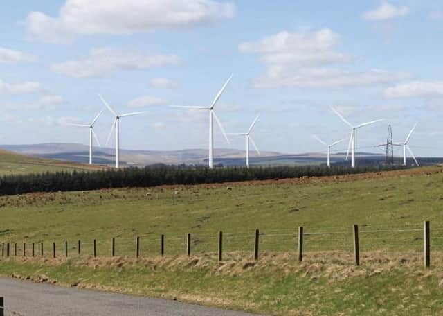 How Gilston Hill wind farm, near Heriot, would have looked if it had been approved.