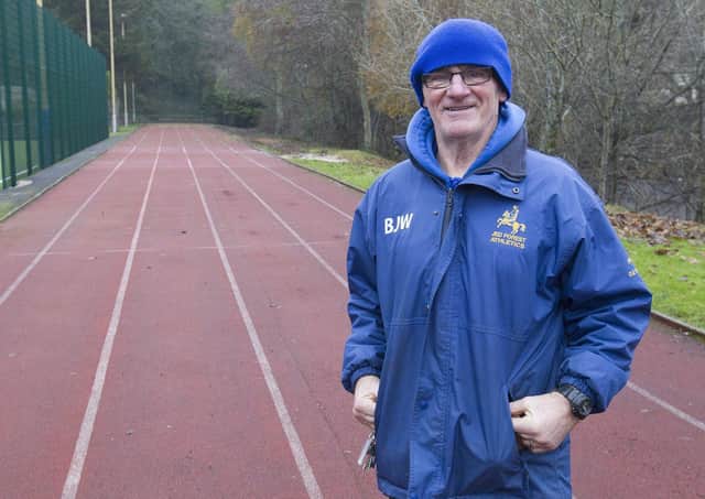 Brian Woods at the currenty sporting facilities at Jedburgh Grammar School.