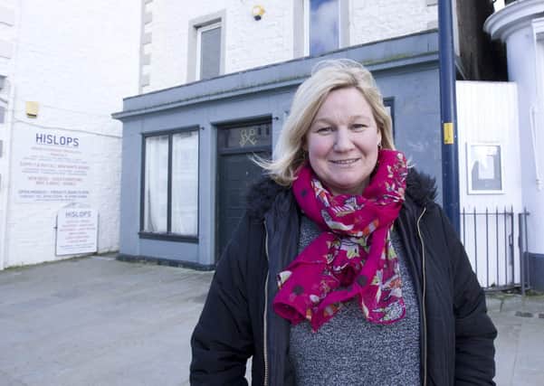 Selkirkshire councillor Caroline Penman outside the old Cross Keys pub in the town centre.