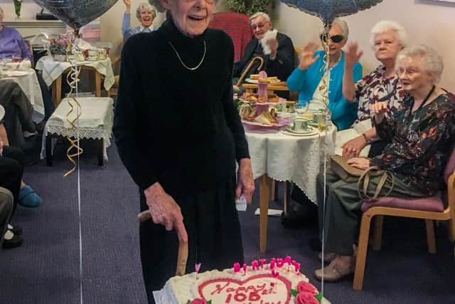 Georgina Paterson, who recently celebrated her 105th birthday at the Bield in Melrose.