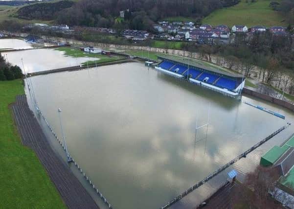Hawick's Mansfield Park under water in 2015.