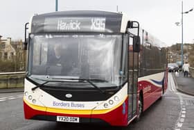 An X95 bus at Mart Street in Hawick.