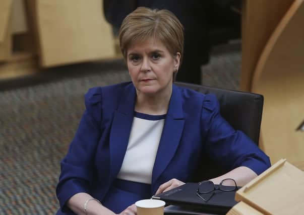 Scottish first minister Nicola Sturgeon at Holyrood today. (Photo by Fraser Bremner/Pool/Getty Images)