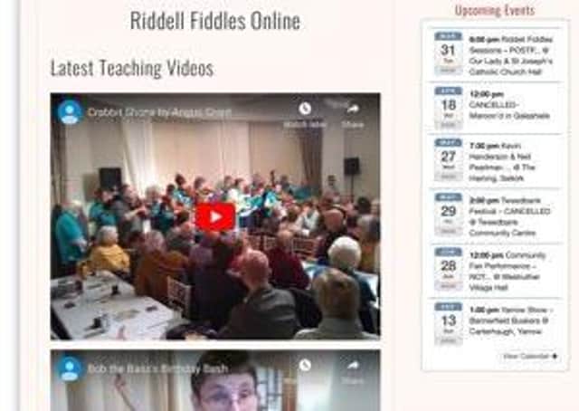 Riddell Fiddles have put resources online to keep members in tune.