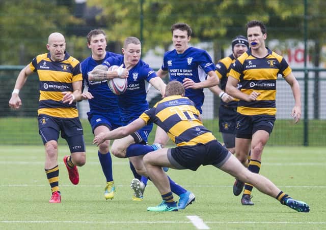 Hawick Linden, in blue, in action earlier this season against Portobello (library image by Bill McBurnie)