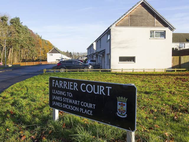 Kelso's Farrier Court, leading to James Dickson Place.