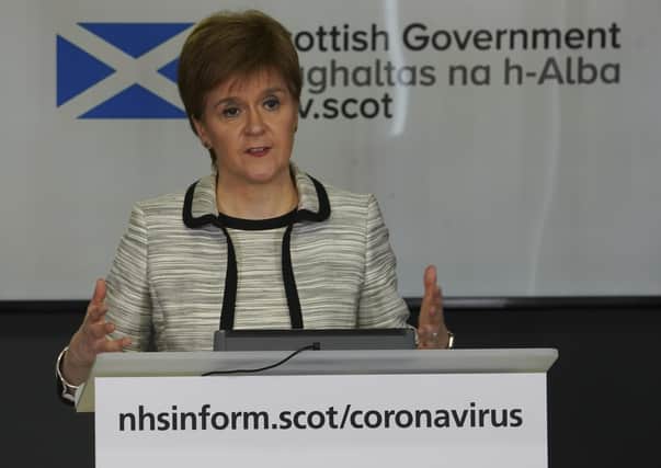 Scottish first minister Nicola Sturgeon giving an update on the current Covid-19 outbreak.