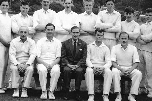 Selkirk’s 1 st XI won the Border League title in 1965. Tom Brown, who captained the side, is second from left in the front row.