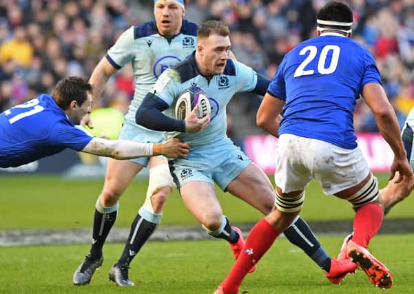 Captain Stuart Hogg in action for Scotland laast weekend at BT Murrayfield agasint France (picture by Andy Buchanan/AFP via Getty Images)
