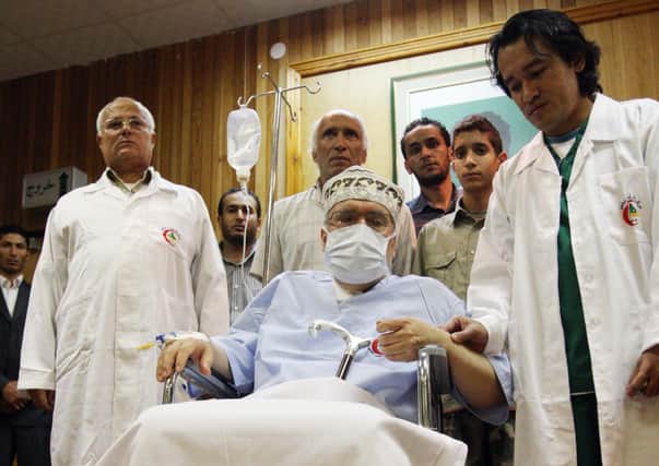 Freed Lockerbie bomber Abdelbaset al-Megrahi at a hospital in Tripoli in 2009. (Photo: Mahmud Turkia/AFP via Getty Images)