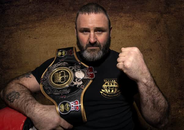 Gareth 'Gumpy' Walker with his UK championship belt (picture by Brian Sutherland)