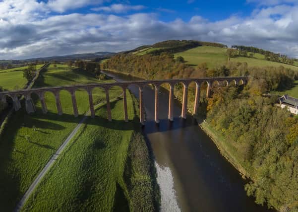 The River Tweed at Leaderfoot Viaduct, near Melrose. Photo: Jim Gibson