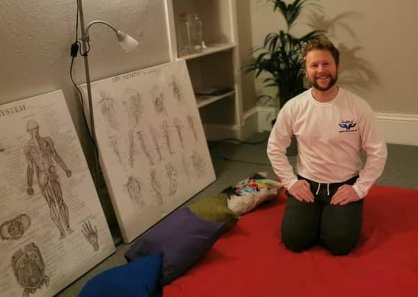 In the studio...Mark Hume has created a shiatsu treatment room in the Crown Hotel but sessions are now suspended due to the country-wide lockdown.