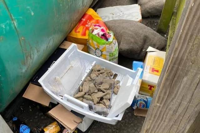Rubbish dumped in Hawick's Henderson Road.