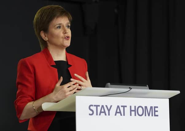 Scottish first minister Nicola Sturgeon giving a Covid-19 outbreak update earlier this week.