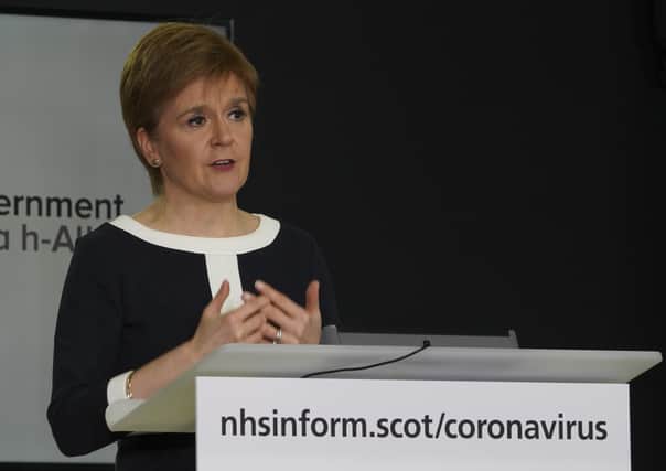 Scottish Government first minister Nicola Sturgeon giving an update today on the spread of coronavirus.