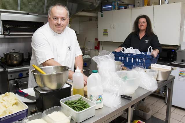 Tracey and Trevor Ward at work in the kitchen at the Fleece in Selkirk.