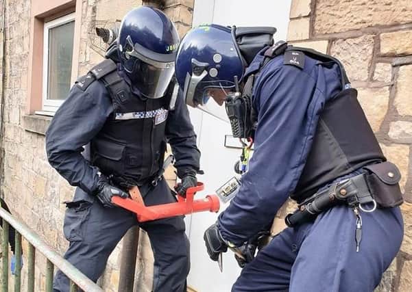 Officers found £4,500 worth of A class drugs in a raid in Peebles' Old Town yesterday.
