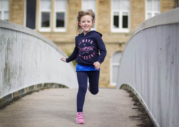 Six-year-old Ella Ross from Hawick out on her daily run.