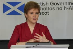 Scottish Government first minister Nicola Sturgeon giving an update on the spread of Covid-19 nationwide.