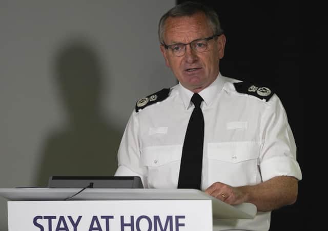 Police Scotland chief constable Iain Livingstone at yesterday's Scottish Government Covid-19 briefing in Edinburgh.