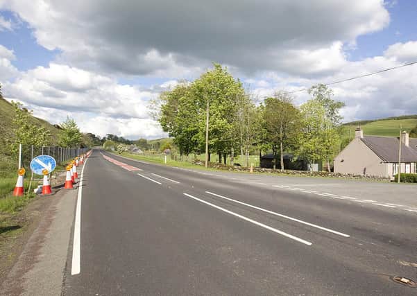 The junction at Newmill on the A7 south west of Hawick.