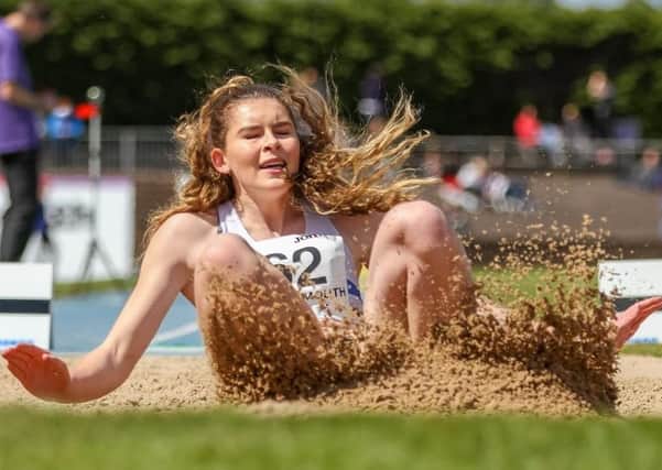 Ellie O'Hara lands in the sand (archive image by Gary Leek)