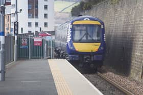 A Borders Railway service at Galashiels train station.