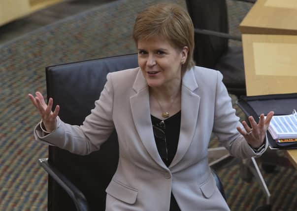 Nicola Sturgeon at the Scottish Parliament yesterday. (Photo by Fraser Bremner/pool/Getty Images)