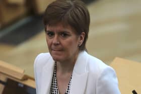 First minister Nicola Sturgeon at the Scottish Parliament today. (Photo by Fraser Bremner/pool/Getty Images)