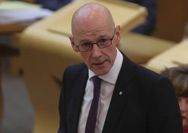 Deputy first minister and education secretary John Swinney today at the Scottish Parliament. (Photo by Fraser Bremner/pool/Getty Images)