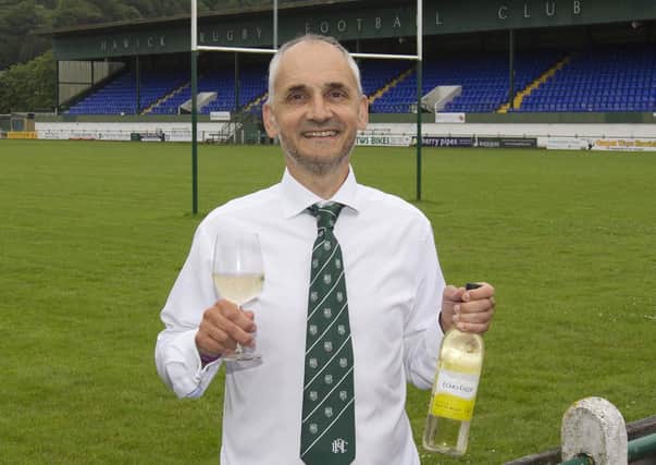 Hawick Rugby Club president Rory Bannerman getting ready for next week's planned beer garden opening.
