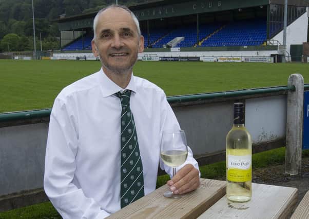 Hawick Rugby Club president Rory Bannerman getting some practice in ahead of the opening of a beer garden at Mansfield Park.